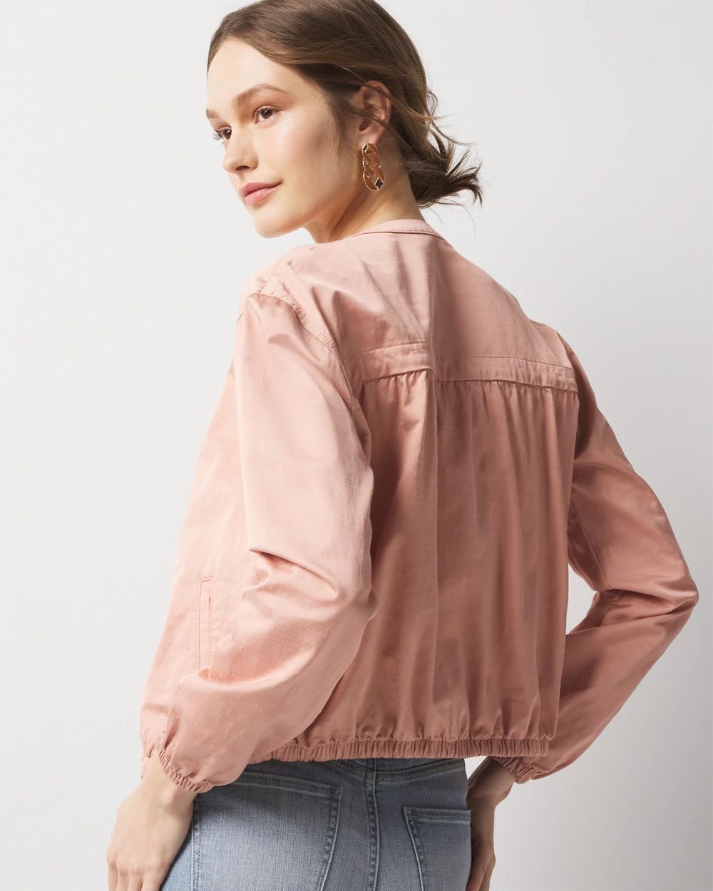 Washed Satin Bomber Jacket | White House Black Market Washed Satin Bomber Jacket | White House Black Market